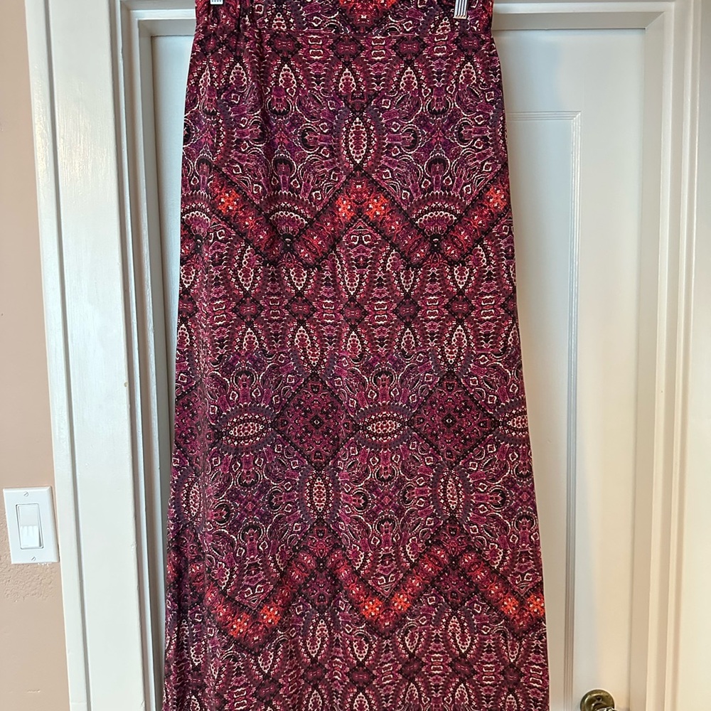 Cynthia Rowley Red A-Line Maxi Skirt Resort Wear